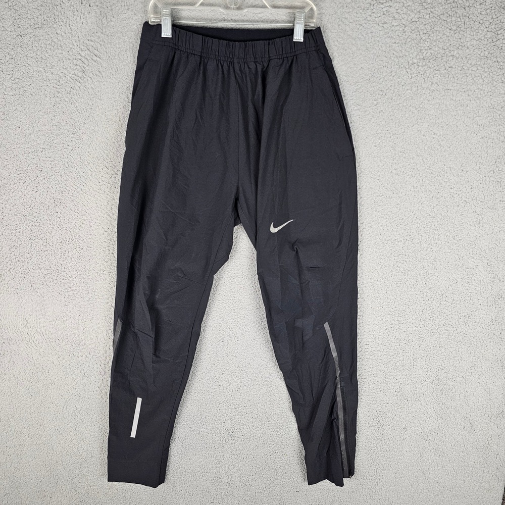 Nike Pants Mens Small Black Running Joggers Challenger Zipper Ankle BV4840-010